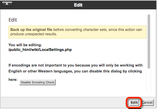 Screenshot of file edit confirmation pop-up